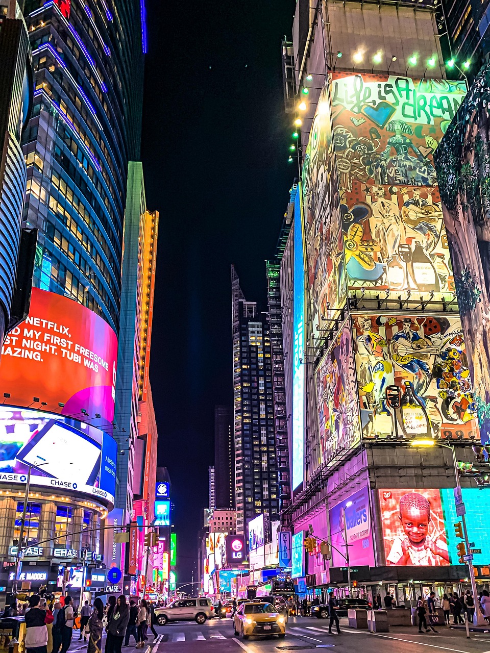 new york, time, broadway, ny, car wallpapers, manhattan, cities, america, the skyscraper, york, travel, new, architecture, neon, car, modern, road, tourism, center, street, city, people, light